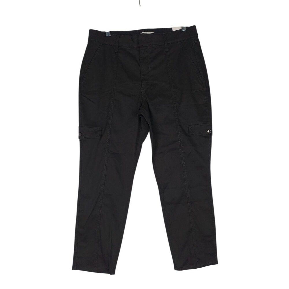 WHBM Pants Women's 12 Black Cargo Utility High Rise Crop Pockets